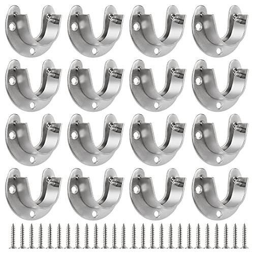 16 Pcs Soportes De Barra De Armario De Acero Inoxidable...