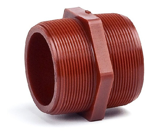 Niple Con Tuerca 3'' Inyectal Linea Marron Polipropileno *