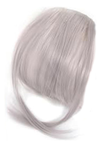 Peluca Con Flequillo Falso Lavable Y Rizado (gris Plateado)