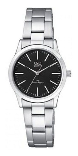 Reloj Para Mujer Dama Q&q C213j202y Plateado + Estuche 