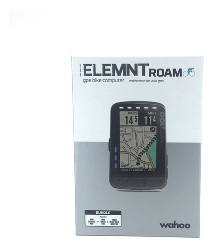 Combo Wahoo Ciclocomputadora Elemnt Roam con sensores de velocidad, cadencia y ritmo cardíaco