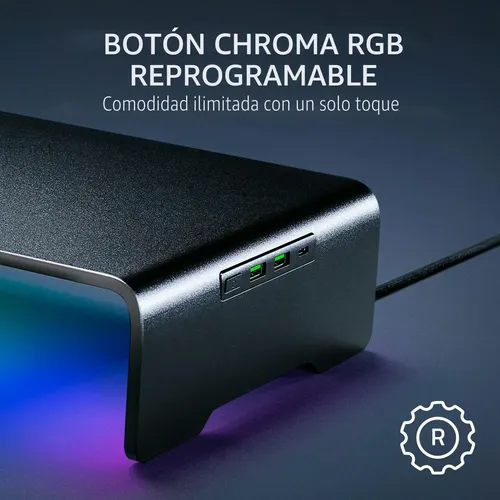 Suporte Monitor Razer Chroma Hub 4 Portas Alumínio Negro