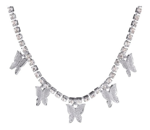 Collar Gargantilla Elegante Colgante Mariposas Para Mujer