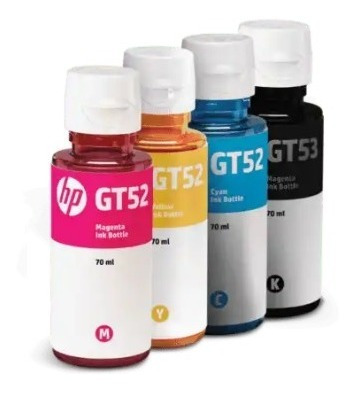 Pack De Botellas De Tinta Hp Gt52 Y Gt53 Negro Original.