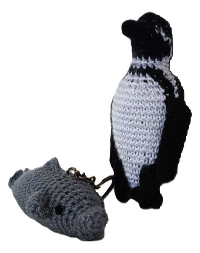 Amigurumi Llavero (crochet) Delfín Y Pingüino 9cm 