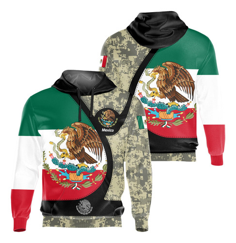 Sudadera Con Capucha Estampada Con Escudo De Armas De Camufl