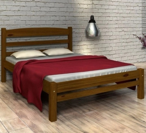 Cama Casal Com Cabeceira Em Madeira Maciça Eucalipto