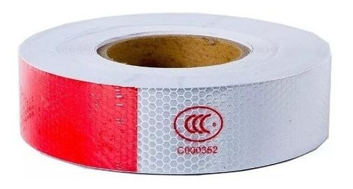 Cinta Reflectante Blanco Rojo 8 Metros, Ancho 5 Cms