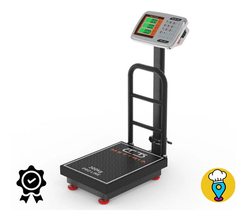 Báscula comercial digital Mettria MTXI 300kg con mástil 50 cm x 40 cm