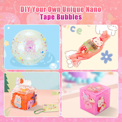 Kit De Burbujas Nano Tape Zeskuu Para Niños Con Purpurina, A