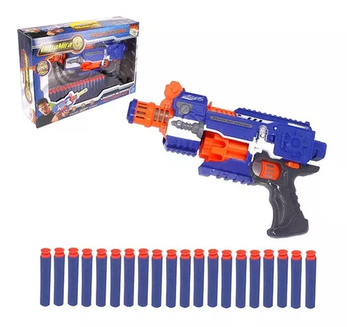 Lançador de Dardos Arma Tipo Nerf da Well Kids 45 cm x 14 cm