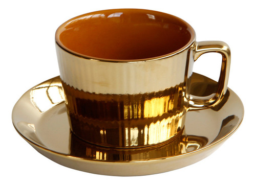 Set De Taza Y Platillo De Té Y Café De Lujo Dorado [u]