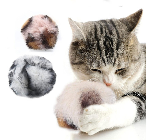 ¡ Juguete X3 Bolas Animal Print Mascota Gatos Felpa  !!