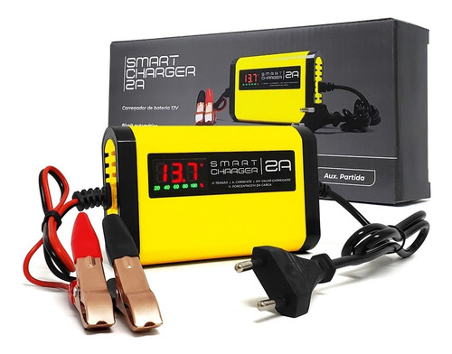 Imagem 1 de 9 de Carregador Fonte P/ Baterias 2ah/12v Portatil Carro Moto Jet
