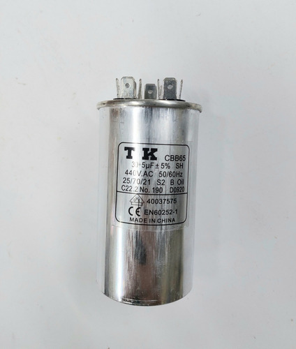 Capacitor Duplo 30+5 Uf 440v Em Alumínio Marca Tk
