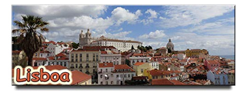 Imán Panorámico De Lisboa Para Nevera, Portugal, Recuerdo De