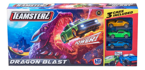 Pista De Autos Dragon Blast Con 3 Autos Lanzador Teamsterz 