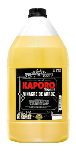 Vinagre De Arroz Preparado Kaporo 4 Litros 