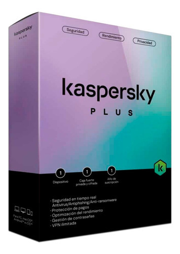 Antivírus Kaspersky Plus, 1 dispositivo, 1 ano