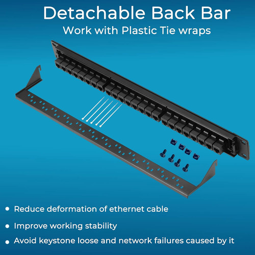 Rapink Patch Panel 24 Port Cat6 With Inline Keystone 10g ...