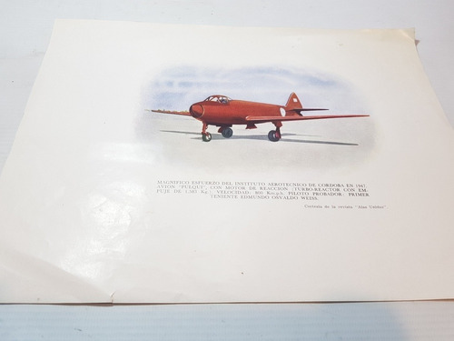 Imagen 1 de 4 de Pulqui Avión Perón Lamina Original Obs Revista Alas Ro 2026