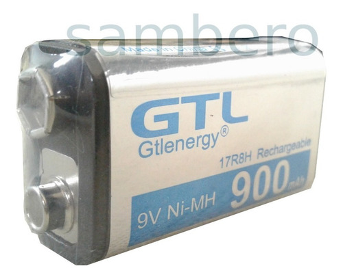 Pila Recargable 9v 900mah Larga Duración, Batería Cuadrada