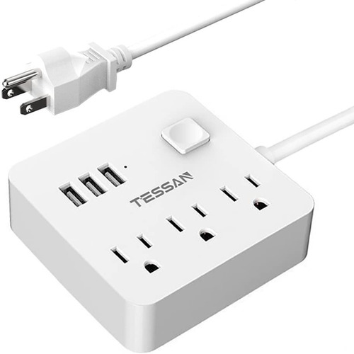 Multitoma Power Strip - 3 Usb - 3 Tomacorriente - Cable 5ft