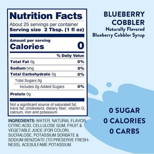 Jordan's Skinny Syrups Blueberry Cobbler Syrup 750 Ml