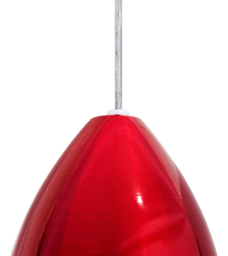 2x Pendente Soft Alumínio Copo Lustre Escovado Luminária Cor Vermelho com interno Branco 110V 220V (Bivolt)