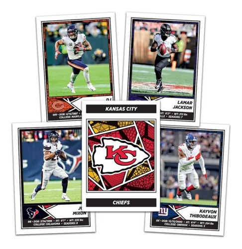 Kit 75 Figurinhas Do Álbum Nfl Football 2024/25 15 Envelopes
