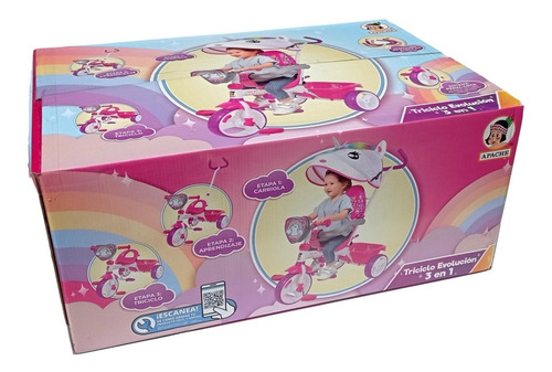 Imagen 5 de 6 de Triciclo Unicornio 3 En 1 Toldo, Mango Direccionable Bestoys
