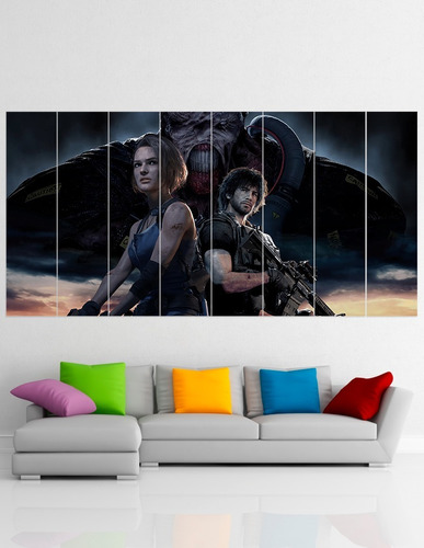 Cuadro Poliptico Resident Evil 3 Remake Art Xxl 192x100cm