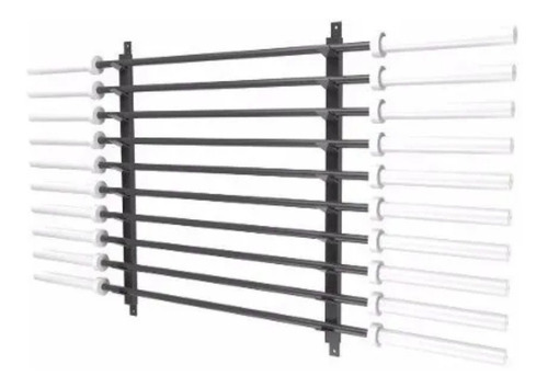 Suporte Horizontal 10 Barras Olímpicas Crossfit Lpo Academia Cor Preto