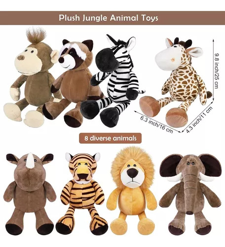 Juego De Juguetes De Peluche De Safari De Animales De Peluch