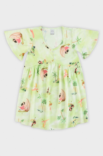 Vestido Alakazoo Infantil Navegando Verde