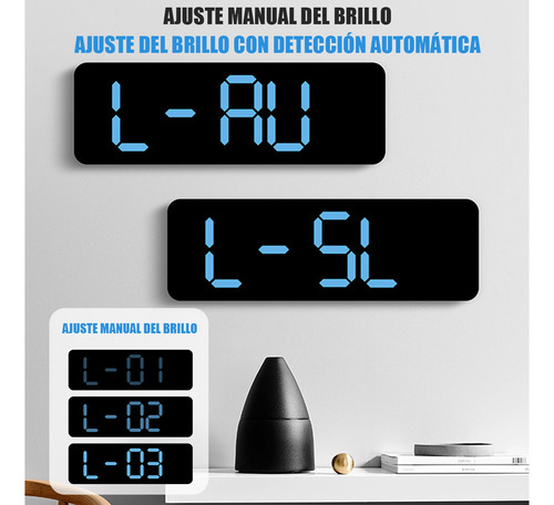 Reloj De Pared Digital Led Con Termómetro, Fecha,alarma