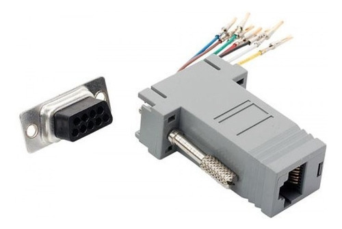 Adaptador Jack Db9 A Jack Rj45 De 8 Contactos Color Gris