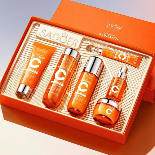 Kit Vitamina C 5x Sadoer Facial Aclarante Hidratante 6 En 1 Todo Tipo De Piel Día/noche