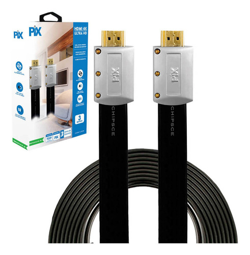 Cabo Hdmi 2.0 4k Hdr 19p 3m Flat Desmontável 018-9823 Pix