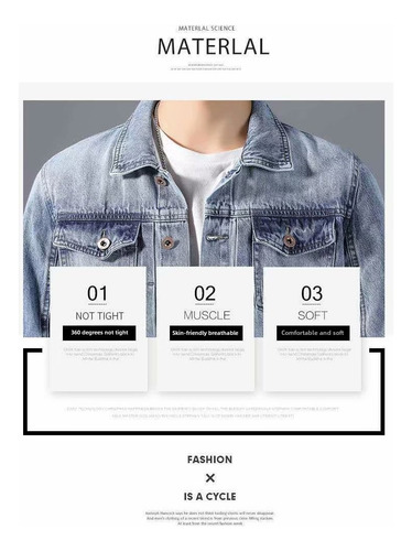 Chaqueta De Mezclilla Casual Para Hombre, Ropa De Abrigo De