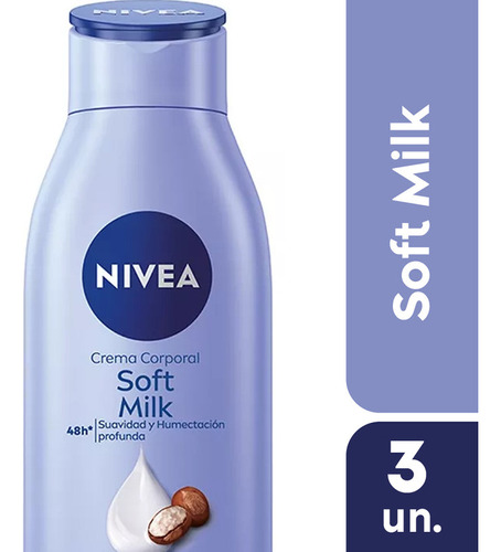 Crema Corporal Nivea Soft Milk 5en1 Piel Seca 400ml Pack X3