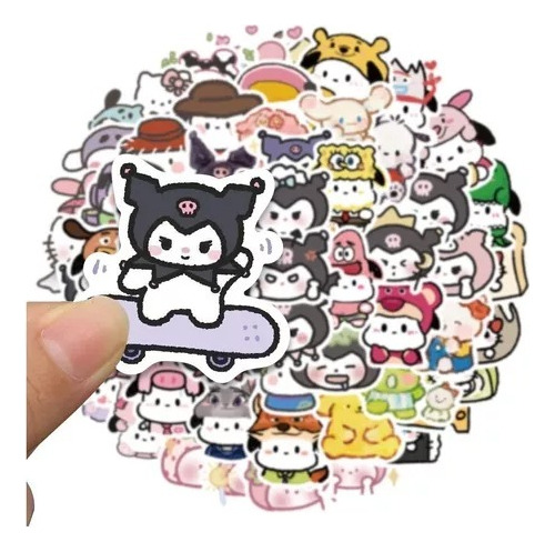 Stickers  - Mix Hello Kitty / Kuromi / My Melody  (50 Un)