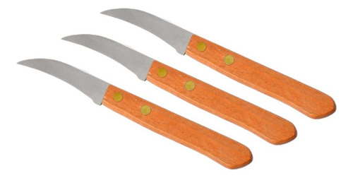 Set 3 Cuchillos Mango De Madera 16,3cm