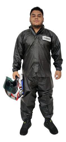 Conjunto Capa De Chuva Pioneira Pvc Bravo Com Capuz Moto