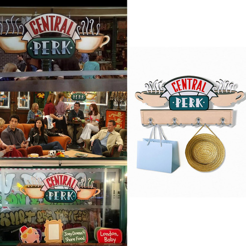 Kinvi Friends Tv Show Merchandise Central Perk Sign Perchero