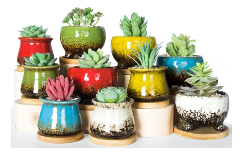 Artketty Succulent Pots - 10pcs Small Plant Pots With Drain.