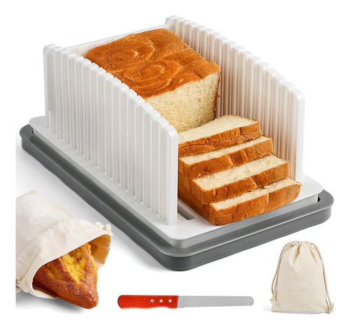 Cortador De Pan Ajustable Con Bandeja, Ideal Para Cocina