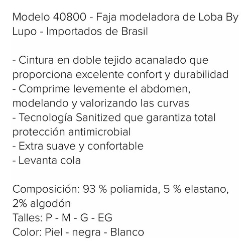 Bombacha Faja Modeladora Post Parto 40800 Loba Lupo