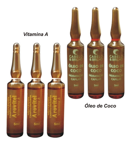 Imagem 1 de 5 de Arovitel Óleo De Coco E Vitamina A 5ml (03un De Cada)