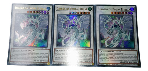 Yugioh  3x  Stardust Dragon  Ultra Raro Em Português 